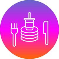 Tableware Line Gradient Circle Icon vector