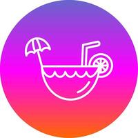 Coconut Drink Line Gradient Circle Icon vector