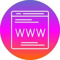 Web Page Line Gradient Circle Icon vector