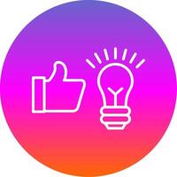 Idea Bulb Line Gradient Circle Icon vector