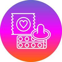 Condom Line Gradient Circle Icon vector