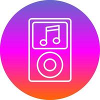 Music Player Line Gradient Circle Icon vector