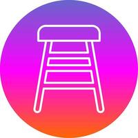 Bar Stool Line Gradient Circle Icon vector