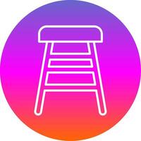 Bar Stool Line Gradient Circle Icon vector