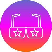 Party Glasses Line Gradient Circle Icon vector