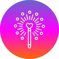 Magic Wand Line Gradient Circle Icon vector