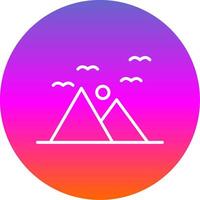 Mountains Line Gradient Circle Icon vector