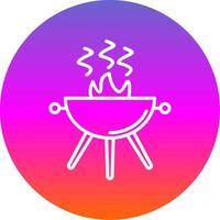 Grill Line Gradient Circle Icon vector