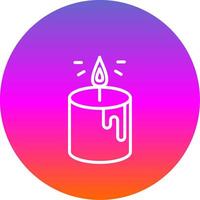 Candle Line Gradient Circle Icon vector