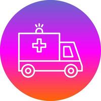 Ambulance Line Gradient Circle Icon vector