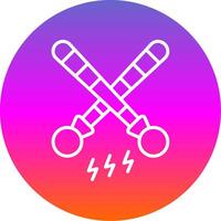 Drumsticks Line Gradient Circle Icon vector