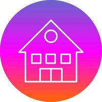 House Line Gradient Circle Icon vector