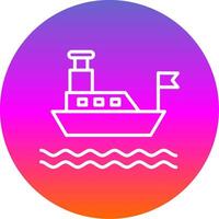 Ferry Line Gradient Circle Icon vector