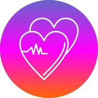 Heart Line Gradient Circle Icon vector