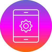 Mobile Phone Line Gradient Circle Icon vector