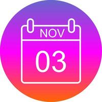 November Line Gradient Circle Icon vector