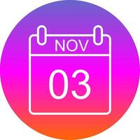 November Line Gradient Circle Icon vector