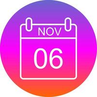 November Line Gradient Circle Icon vector