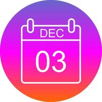 December Line Gradient Circle Icon vector