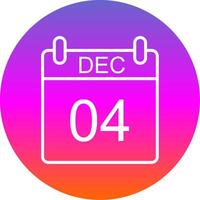 December Line Gradient Circle Icon vector