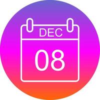 December Line Gradient Circle Icon vector