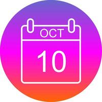 October Line Gradient Circle Icon vector