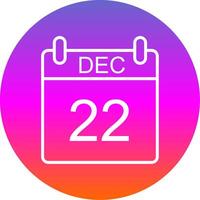 December Line Gradient Circle Icon vector
