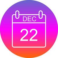 December Line Gradient Circle Icon vector