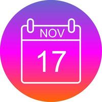 November Line Gradient Circle Icon vector