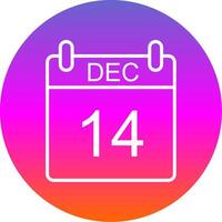 December Line Gradient Circle Icon vector