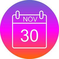 November Line Gradient Circle Icon vector