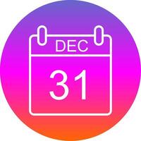 December Line Gradient Circle Icon vector