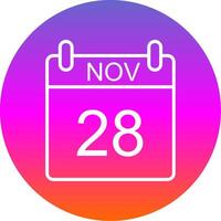 November Line Gradient Circle Icon vector