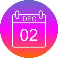 December Line Gradient Circle Icon vector
