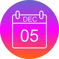 December Line Gradient Circle Icon vector