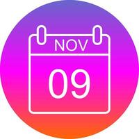 November Line Gradient Circle Icon vector