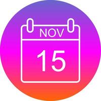 November Line Gradient Circle Icon vector