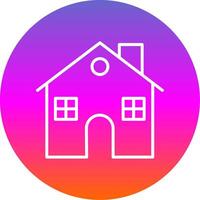 Home Line Gradient Circle Icon vector