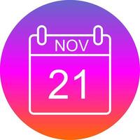 November Line Gradient Circle Icon vector