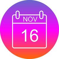 November Line Gradient Circle Icon vector