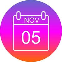 November Line Gradient Circle Icon vector