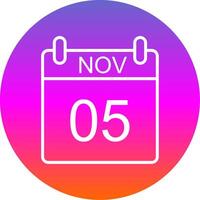 November Line Gradient Circle Icon vector