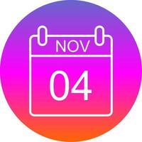 November Line Gradient Circle Icon vector