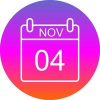 November Line Gradient Circle Icon vector