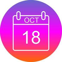 October Line Gradient Circle Icon vector