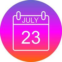 July Line Gradient Circle Icon vector