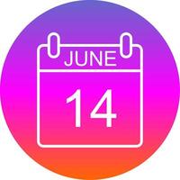 June Line Gradient Circle Icon vector