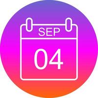 September Line Gradient Circle Icon vector