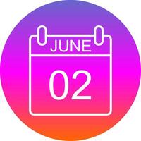 June Line Gradient Circle Icon vector