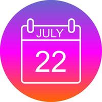 July Line Gradient Circle Icon vector